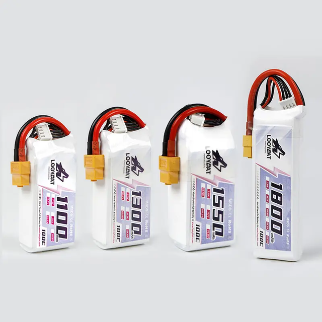High Discharge 100C XT60 Plug 1000mAh/1100mAh/1300mAh/1550mAh/1800mAh FPV Racing Drone RC Quadcopter 4S Lithium Ion Battery Pack