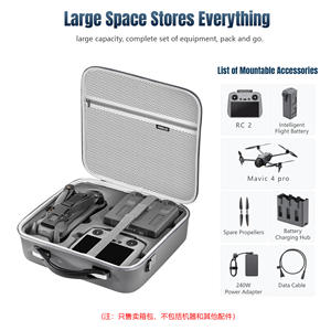 Sac de drone STARTRC PU grande capacité pour <span class=keywords><strong>Mavic</strong></span> 4 <span class=keywords><strong>Pro</strong></span> Fly More Combo avec télécommande RC, étui souple - Product Image 2