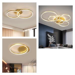 Nordique moderne luxe Lustre hôtel salon cuisine or acrylique cercle anneau rond LED plafond pendentif lumière lampe - Product Image 3