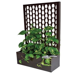 Produit phare : Jardinière murale en acier Corten écologique pour clôture extérieure, avec panneau de brise-vue, vente en gros - Product Image 1