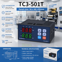 Pengontrol Suhu Terintegrasi Temperatur dan Waktu TC3-501T dengan Layar Digital, Mendukung OEM/ODM