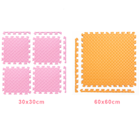 Tapis en mousse emboîtables noirs à motif diamant, tapis de sol de gym en EVA, grand tapis d'exercice géométrique en mousse EVA