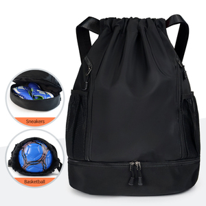 Customized Printed Logo Marathon Training <b>Drawstring</b> <b>Backpack</b> for Children and Adults - Product Image 5