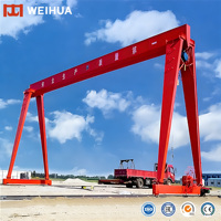 Peralatan Pengangkat Bergerak yang Dipasang di Rel Lantai 5 Ton 10 Ton 16 Ton 20 Ton 50t Single Beam Gantry Crane dengan Electric Hoist