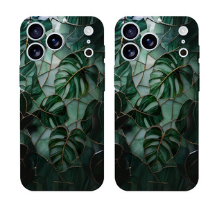 Nueva Funda Magnética para Teléfono con Diseño de Hoja Glaseada para iPhone 17 16 15 <span class=keywords><strong>Pro</strong></span> Max, Funda Dos en Uno de PC+TPU para iPhone 17 16 15 <span class=keywords><strong>Pro</strong></span> Max - Product Image 3