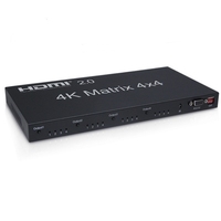 Commutateur vidéo HDMI matriciel 4x4 DTECH DT-7030 18 Gbps 4K 60 Hz V2.0 avec IR RS232