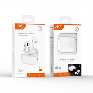 Auriculares Inalámbricos AKS Subwoofer HT 02 para Auriculares 5.0 con Controlador Dinámico y Estuche de Carga Tipo-C para Música y Llamadas - Product Image 1