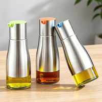 Bouteille pulvérisateur d'huile en verre de 320 ml, bec verseur multicolore, qualité alimentaire, anti-fuite, pulvérisateur d'huile d'olive