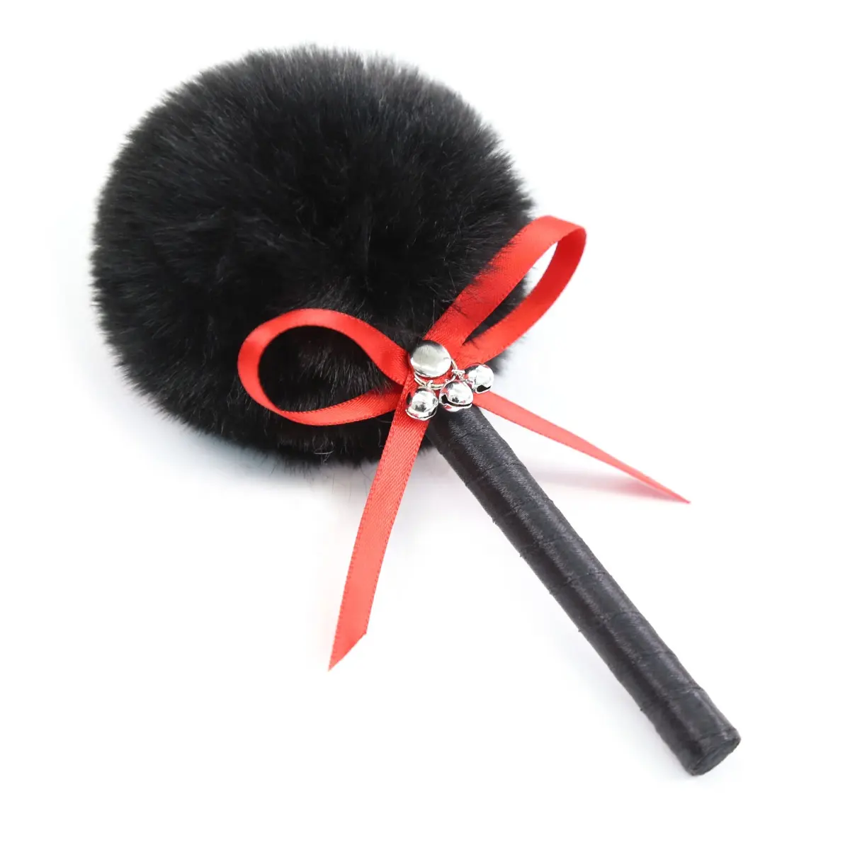 Flirt Stick Hair Ball Bow con Bell Flirt Tease Tickler for Adult Sex Game Toys prodotti per adulti neri