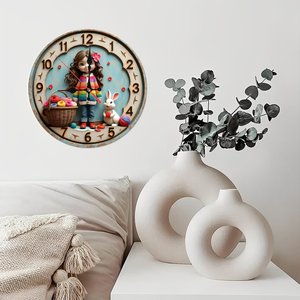 Round Wooden Wall <b>Clock</b> 25x25Cm Nordic Style Silent Indoor Home Living Room Decoration <b>Clock</b> - Product Image 3