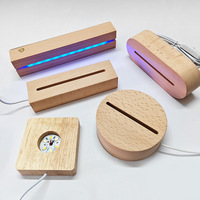 Lampe de nuit LED moderne minimaliste en bois massif avec base en boule de cristal illuminée, lumière blanche chaude, base de lampe alimentée par USB, télécommande
