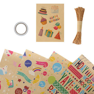 Papel de Regalo Kraft con Diseño de Cumpleaños, Ecológico y Reciclable, para Fiestas de Cumpleaños, Baby Shower y Manualidades - Product Image 5