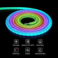 Luces LED de Neón de Silicona de Bajo Consumo Energético de 5 Metros con Control por Aplicación, Sincronización con Música, Multicolor, Regulables, para Decoración del Hogar, Exteriores y Bares