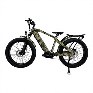 Vélo électrique Bafang à moteur central 48V 1000W, batterie Li-ion 17.4Ah, pneus larges 26 pouces, freins à disque hydrauliques 8 vitesses, écran LCD couleur camouflage - Product Image 1