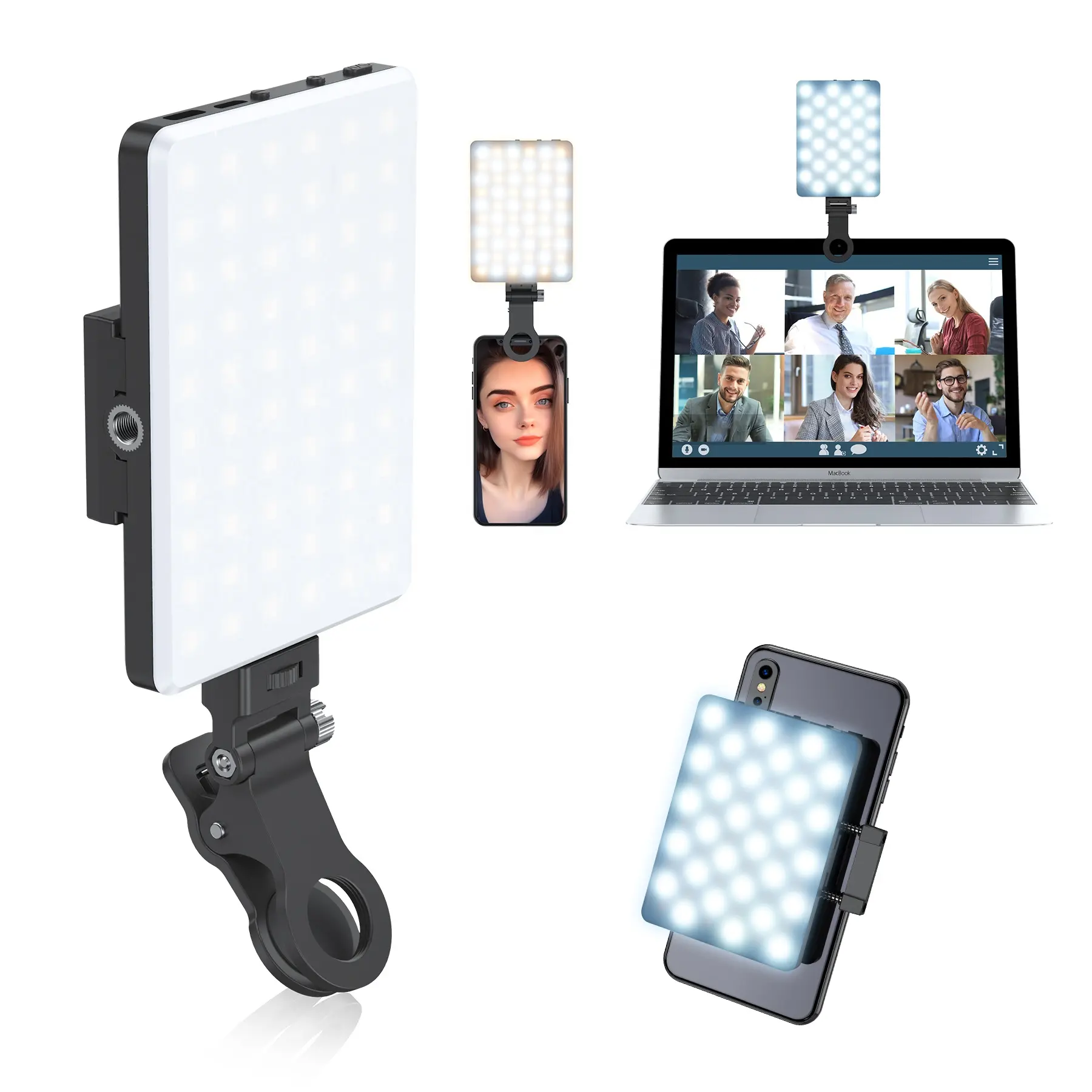 2024 nuova fotocamera ricaricabile a LED Selfie anello luce Flash cellulare per Selfie luce di riempimento per telefono cellulare