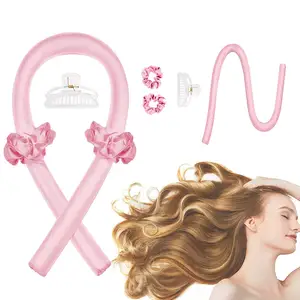 Mềm ma thuật bọt xốp tóc Curl Con lăn uốn tóc Headband heatless tóc Curl quăn Ribbon lụa tóc curlers