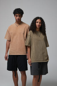 Custom 275gsm Men's t-shirts Vintage Oversized <b>Tshirt</b> Heavyweight 100% Cotton stone acid wash Oversized Vintage t Shirt for men - Product Image 2