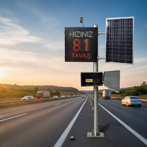 Système d'avertissement de vitesse solaire en aluminium Ileritraffic, radar de suivi de trafic routier, équipement de sécurité LD-02-03-250, LED rouge/verte 5 mm - Product Image 3