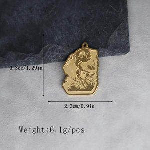 Qiandi lindo Pyrenees montaña Animal <span class=keywords><strong>perro</strong></span> collar hombres Acero inoxidable mascota amante colgante DIY accesorio - Product Image 4