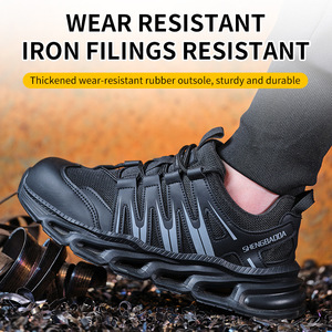 Safety Shoes Steel Toe Cap Black Men Low Top Puncture Impact Protection Construction Industry EVA Sole Lightweight Breathable - Product Image 4