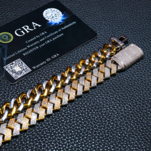 Cadena cubana de moissanita de color plata 925 para hombre, oro rosa, sólido, pesado, grueso, 13MM, Diamante helado, VVS D - Product Image 6