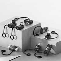Adaptor USB-C Portabel Pria ke Wanita dengan Tali Gantungan, Transmisi Dua Arah 80Gbps, Pengisian Cepat 240W, Output Video 16K 60Hz