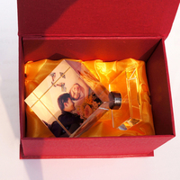 Cubo de cristal para regalo de boda, marco de foto en blanco para sublimación, impresión por transferencia de calor