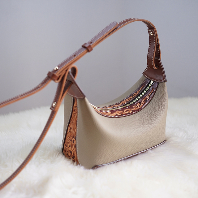 Luxury Genuine Leather Handbags-Custom Designer Bags for Women with Embroidery Summer/Autumn Fashion Low MOQ