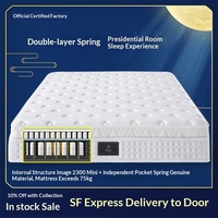 Matelas orthopédique en latex naturel à ressorts ensachés individuels double couche, compressé sous vide pour usage domestique et chambre à coucher
