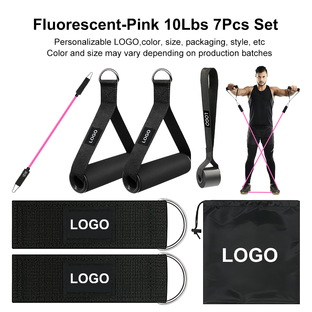 Juego de 7 piezas de 10 libras de color rosa fluorescente