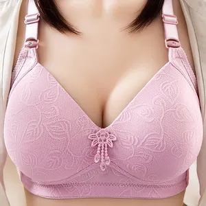 Super Value Selling Sexy Deep V Flower Soft Comfortable Gather Push Up Plus Size Women Bra