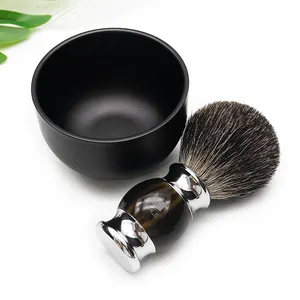 JDK Wholesale Badger Shaving Brush And Bowl Shaving Kit Barber Shaving Brush Kit For Men Shaving Bowl And Brush Set