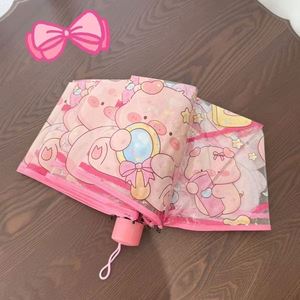 Paraguas Transparente con Diseño de Cerdito Rosa, Mango Largo y Recto, Apertura y Cierre Automático, para Niños y Escuela - Product Image 3