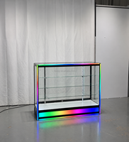 Vitrine d'exposition en verre LED RGB, comptoir en verre, étagères en verre trempé, vitrine personnalisée pour boutique de tabac