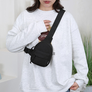 Women's Chest Bag Nylon Zipper Front Pocket Single Strap Portable Everyday Use Summer 2025 Black White Orange - Product Image 2