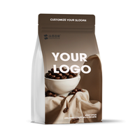 Emballage en papier kraft alimentaire avec logo personnalisé écologique, emballage flexible recyclable avec fermeture éclair pour l'emballage du café