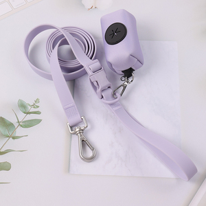 Suministros para mascotas <span class=keywords><strong>Collar</strong></span> de correa de perro impermeable de Color púrpura con hebilla rápida Correa de perro de goma recubierta de Pvc ajustable y <span class=keywords><strong>Collar</strong></span> - Product Image 2