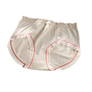 wholesale Mid waist seamless comfortable and breathable underwear Grid like women's lace cotton underwear underwear
