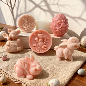 Moule en silicone écologique antiadhésif pour bougie parfumée de Pâques, DIY, motif dessin animé, diffuseur de parfum, pierre en résine - Product Image 2