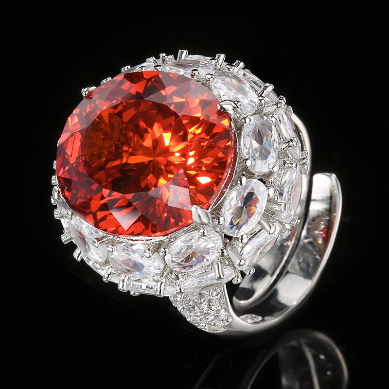 adjustable size Bird's Nest cut orange ring