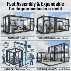 Dayang Luxury Modern20ft 40ft Préfabriqué Conteneur Maison Acier <span class=keywords><strong>Bois</strong></span> Panneau sandwich pour Villa Hôtel Véranda et Serre - Product Image 4