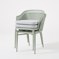 Chaise de café en aluminium pour terrasse extérieure, chaise de loisirs moderne et élégante pour café, restaurant, cour, jardin