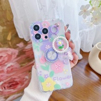 Étui de téléphone portable peint avec anneau béquille et sangle étui PC pour iPhone 11 12 13 14 15 Pro Max étui de téléphone