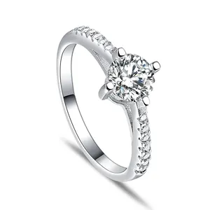 Sun star TL-305 silver jewellery S925 Zircon classic 4 prong ring for girl birthday gift