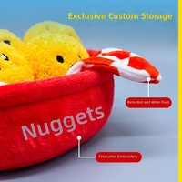 Lot de 5 Peluches amusantes en forme de poulet, avec expressions de dessin animé, pour le soutien émotionnel, avec panier, cadeau créatif en peluche sur le thème de la nourriture