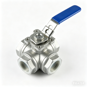 Vanne à boisseau sphérique à trois voies COVNA DN15 T Port PN64 haute pression, filetage NPT, acier inoxydable 304, commande à levier, filetage 1/2, UPVC/laiton/inox - Product Image 3