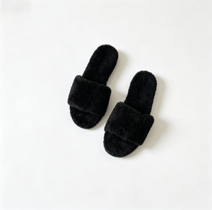 Sandales d'hiver en fourrure pelucheuse pour femmes, semelle épaisse, pantoufles d'intérieur, chaussures plates confortables, faible MOQ - Product Image 4