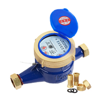Medidor de Agua de Alta Calidad con Cubierta de Cobre y Tuerca de Cobre, Medidor de Agua Fría Mecánico Roscado Rotatorio