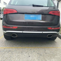 Q5 hinten stoßstange diffusor WITH GROSS BLACK WITH SILVER STRIP For Audi facelift RSQ5 Style hinten stoßstange diffusor 2013 2014 2015