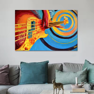 Soyut gitar tuval duvar sanatı müzik aletleri Bar dekoratif natürmort resimleri tuval duvar sanatı üzerine yağlıboya - Product Image 2